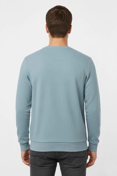 Erkek Sıfır Yaka Kazak Petek Örgü Klasik Kalıp 6635 BGL-ST04929 - Resim 9