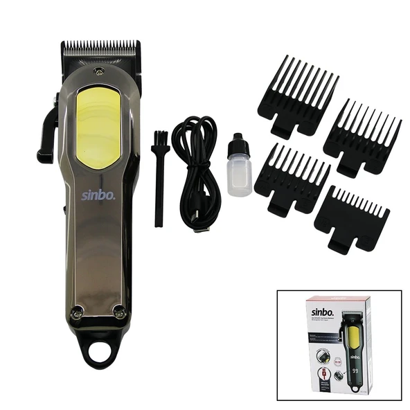 KESİM AYAR MANDALLI USB ŞARJLI - LCD GÖSTERGELİ SAÇ KESME TRAŞ MAKİNESİ GÖVDE KROM KAPLAMA SHC-4396 (5358) ürün görseli 1