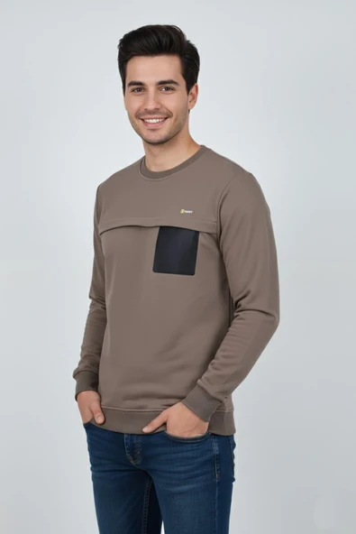 Erkek Mevsimlik Sıfır Yaka Sweatshirt BGL-ST04864 - Resim 9