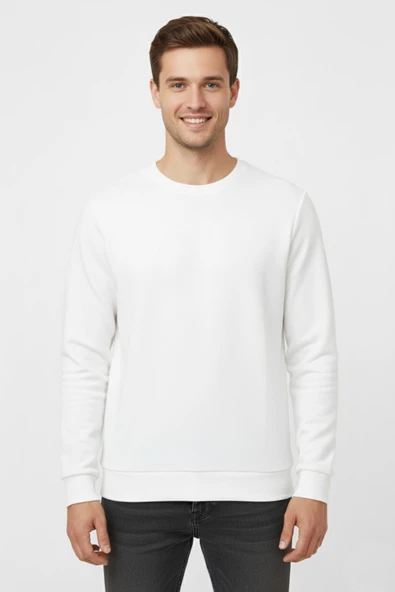 Erkek Sıfır Yaka Kazak Petek Örgü Klasik Kalıp 6635 BGL-ST04929 - Resim 4