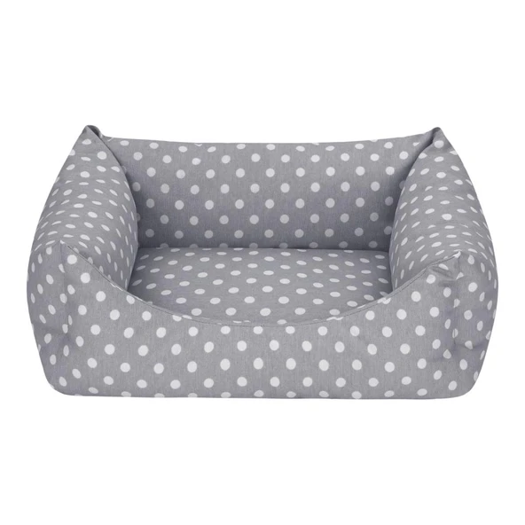Pet Comfort Uniform Gri Puantiyeli Kedi ve Köpek Yatağı S 50x40cm - Resim 2