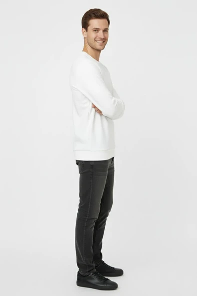 Erkek Sıfır Yaka Kazak Petek Örgü Klasik Kalıp 6635 BGL-ST04929 - Resim 10