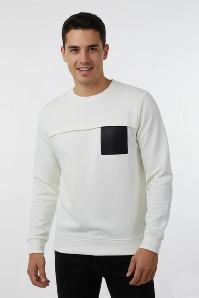 Erkek Mevsimlik Sıfır Yaka Sweatshirt BGL-ST04864 - Resim 5