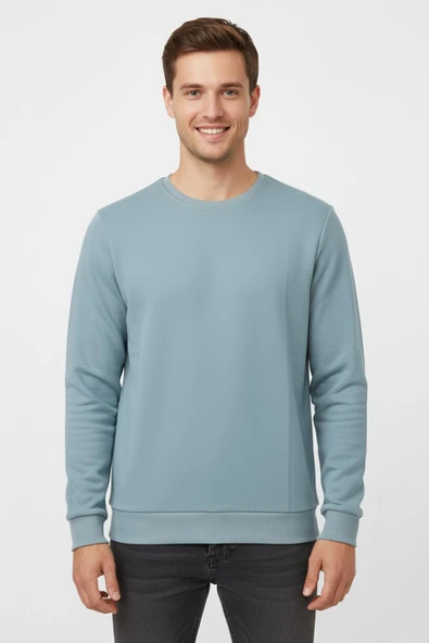 Erkek Sıfır Yaka Kazak Petek Örgü Klasik Kalıp 6635 BGL-ST04929 - Resim 3