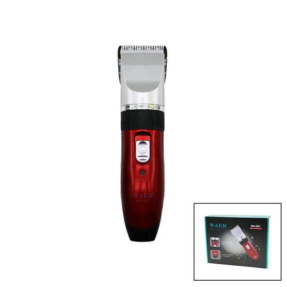 WAER WA-001 SAÇ SAKAL KESME TRAŞ MAKİNESİ ÇİFT BATARYAFİŞ ŞARJLIKESİM AYARLI BIÇAK=0.8--2.0MMR.KROM KAPLI GÖVDE (5358) ürün görseli