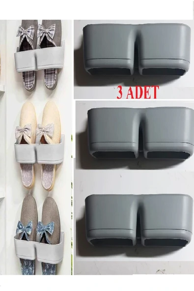 3 Adet Banyo Terlik Tutucu - Kapı Arkası Pratik Raf - Terlik Tutucu ürün görseli 1