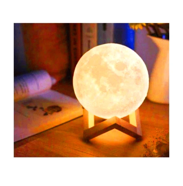 3D MOON LAMP AY KÜRE GECE LAMBASI AYAKLI (5358) ürün görseli 1