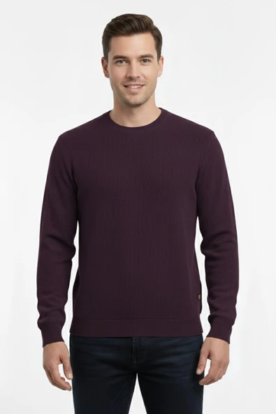 Erkek Sıfır Yaka Kazak Petek Örgü Klasik Kalıp 7002 BGL-ST04928 ürün görseli