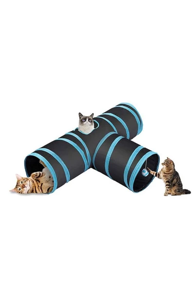 Pawise 3 Girişli Kedi Tüneli Model 23X48Cm ürün görseli 1