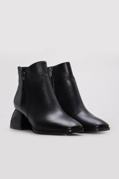 Hakiki Deri Kürklü  Kadın Kalın Topuklu Bot 264KZA854 - Resim 4