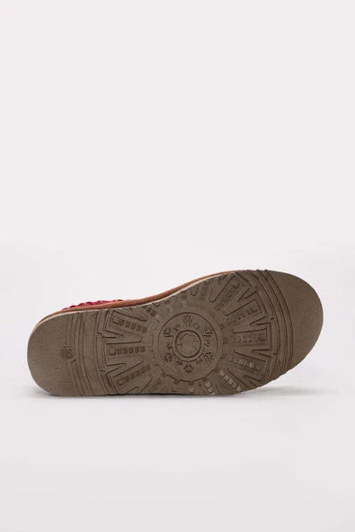 Hakiki Deri Kürklü  Kadın Sabo Terlik 046KZA605 - Resim 5