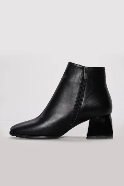 Hakiki Deri Kürklü  Kadın Kalın Topuklu Bot 264KZA854 - Resim 2