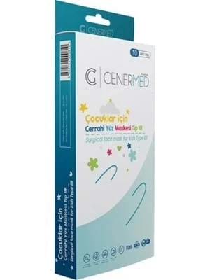 Cenermed Kids 3 Katlı Telli Desenli Maske 10'lu (çocuk İçin) ürün görseli 1