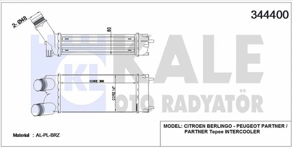 Psa Turbo Radyatörü - Turbo Radyatörü - Kal 344400 ürün görseli