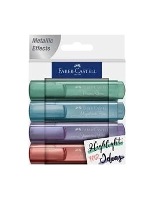 Faber Castell 1546 Fosforlu Kalem 4"lü Takım Metalik Renkler 154624 ürün görseli 1