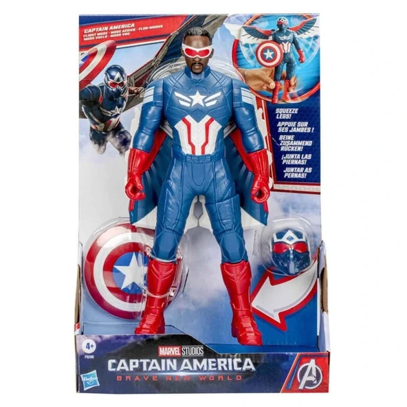 F9298 Captain America Brave New World Flight Mode Aksiyon Figürü 30 cm - Resim 5