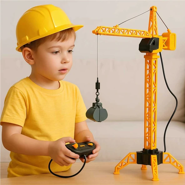 678 Kablo Kumandalı 71 cm Pilli Kule Vinç - Resim 4