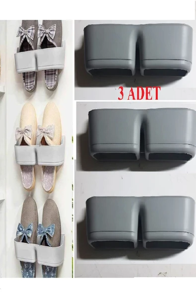 3 Adet Banyo Terlik Tutucu - Kapı Arkası Pratik Raf - Terlik Tutucu ürün görseli