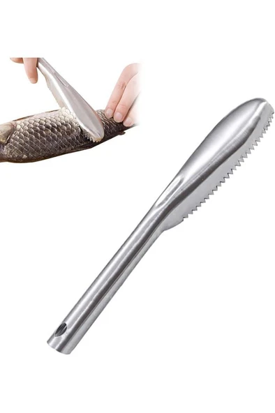 Balık Pulu Temizleyici Soyucu Kolay Balık Pul Derisi Temizleme Soyma Fırçası Bıçağı Çelik 23x3.5 cm - Resim 2