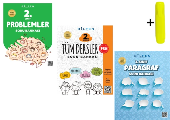 Bilfen 2.Sınıf Pro Tüm Dersler Problem Ve Paragraf Soru Bankası Maarif Modeli Yeni ürün görseli 1