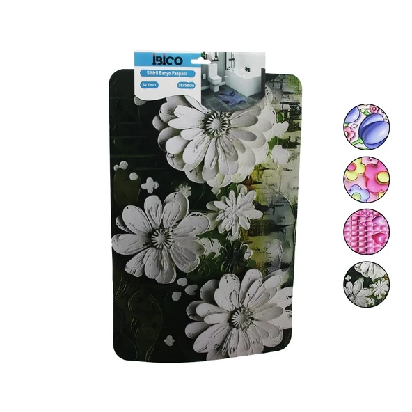 DİKDÖRTGEN - DESENLİ   38X58CM   SU EMİCİ - SİHİRLİ  BANYO PASPASI  ELASTİK (5365) ürün görseli 1