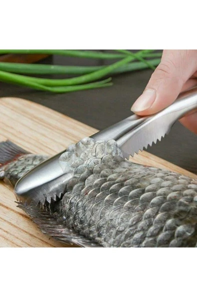 Balık Pulu Temizleyici Soyucu Kolay Balık Pul Derisi Temizleme Soyma Fırçası Bıçağı Çelik 23x3.5 cm - Resim 3