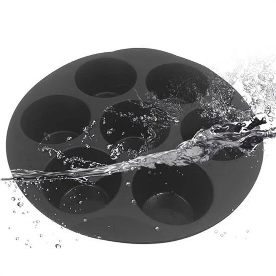 7 Gözlü Silikon Çok Amaçlı Airfryer Muffin Cupcake Kek ve Çörek Pişirme Kalıbı (5365) - Resim 4