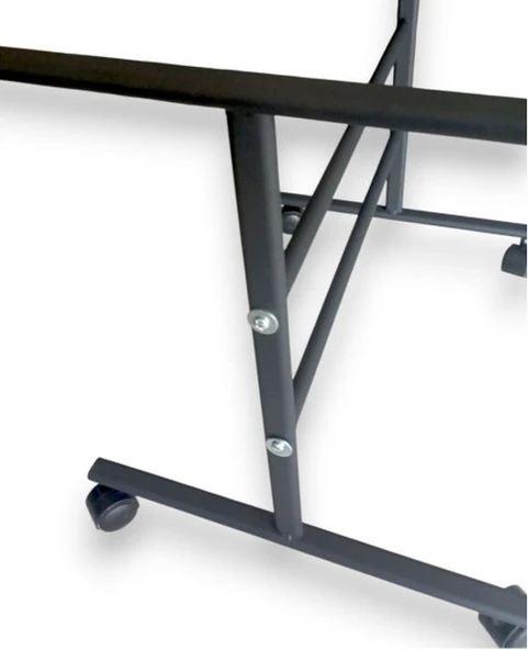 TEKERLEKLİ ORTA SEHPA AYAĞI METAL MASA AYAĞI KALIN PROFİLLİ - SİYAH - Resim 3