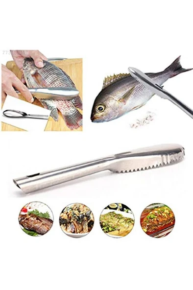 Balık Pulu Temizleyici Soyucu Kolay Balık Pul Derisi Temizleme Soyma Fırçası Bıçağı Çelik 23x3.5 cm - Resim 8