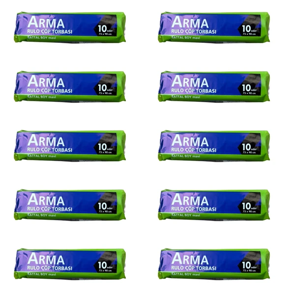 Arma Battal Boy 70 Lt. Mavi Çöp Torbası Poşeti - 75 x 90 Cm / 10 Adetlik 10 Rulo ürün görseli 1
