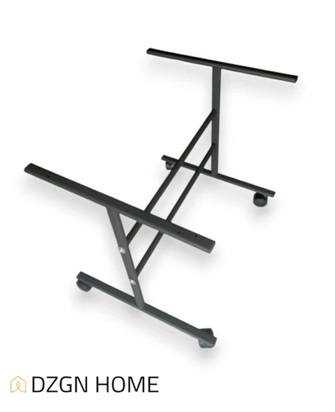 TEKERLEKLİ ORTA SEHPA AYAĞI METAL MASA AYAĞI KALIN PROFİLLİ - SİYAH - Resim 2