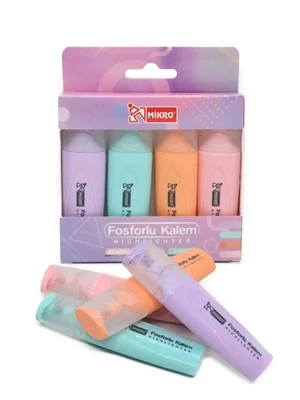 Mikro Mini Fosforlu Kalem 4"lü Neon Renkler Mk-604-4 ürün görseli 1