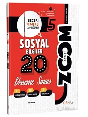 Günay Yay.- 5.sınıf Zoom Serisi Sosyal Bilgiler Deneme Sınavı 20"li 2324 ürün görseli 1