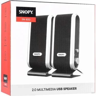 Snopy SN-820 2.0 Siyah/Gümüş Lcd İnce Tasarım USB MULTİMEDYA ürün görseli