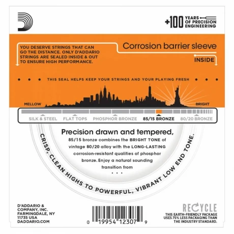DADDARIO AKUSTİK GİTAR TEL SETİ 85/15 BRONZE EXTRA LIGHT GAUGE - Resim 3