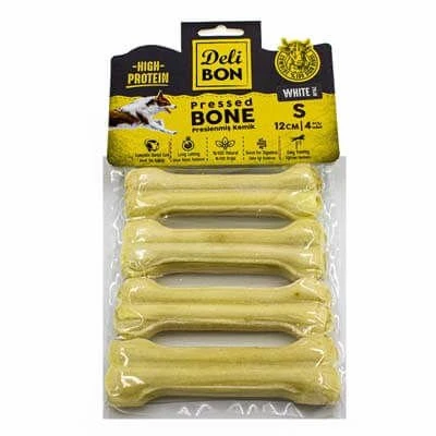 Delibon Deri Press Köpek Kemik Ödülü Small Beyaz 12 Cm 4 Adet ürün görseli