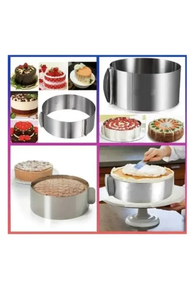Ayarlanabilir kek kalıbı kelepçeli 16-30cm yükseklik 6cm - Resim 4