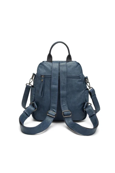 Yıkama Deri Sırt Askılı Kadın Çantası 21-K Barcelona 1908 - Resim 3