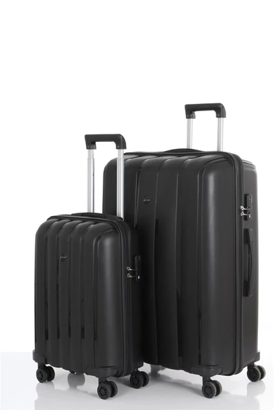 MÇS 305 İKİLİ SET POLİPROPİLEN KIRILMAZ VALİZ BÜYÜK KABİN - Resim 2