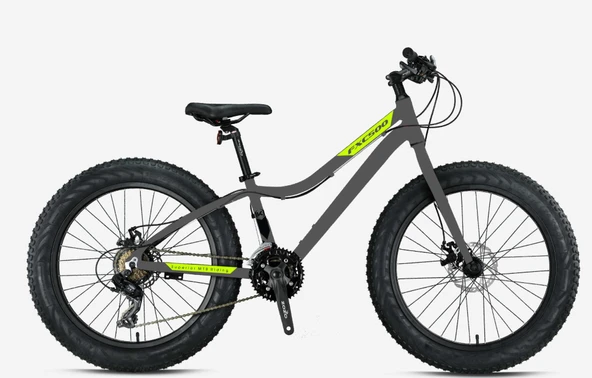 KRON FXC 500 26 JANT 21 VİTES HİDROLİK DİSK FREN FATBIKE BİSİKLET NARDO GRİ-SİYAH/NEON SARI ürün görseli 1