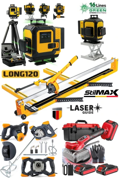 Seramik Süper4 Serisi 120mm Seramik Fayans Kesme-Boya Harç Karıştırıcı-Akülü Vantuz Tokma-16 Lazer ürün görseli 1