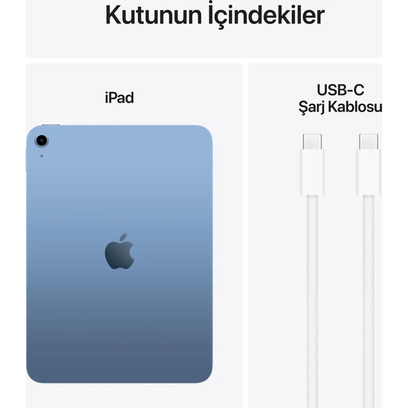 Apple iPad A16 11" 128 GB Wi-Fi Mavi Tablet (Apple Türkiye Garantili) - Resim 8