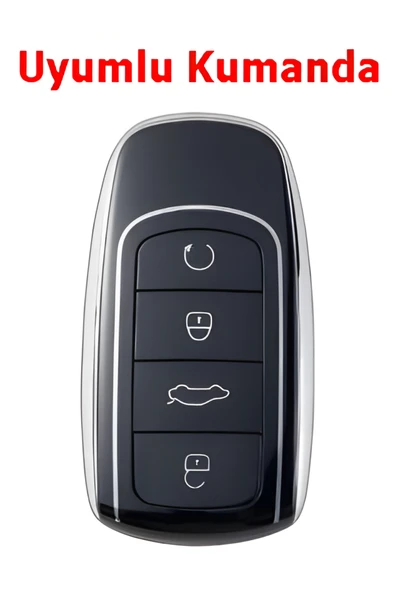Chery Tiggo 7 Tiggo 8 Omoda 5 Uyumlu Smart Kumanda Anahtar Kılıfı Oto Anahtarlık Turkuaz Gold - Resim 4