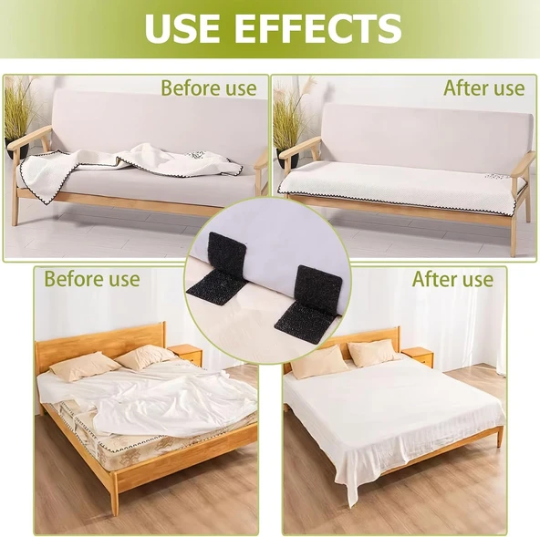 Halı Kilim Koltuk Örtüsü Sabitleyici Cırt 10 Adet Kaydırmaz Kendinden Yapışkanlı Ped - Resim 6