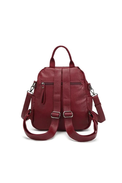 Yıkama Deri Sırt Askılı Kadın Çantası 21-K Barcelona 1908 - Resim 3