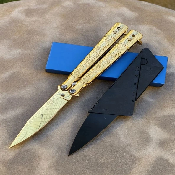 AlsepeteAvm Gold Kelebek Desenli Card Cakı Hediyeli Mini Kelebek Seti ürün görseli