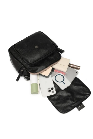 Yıkama Deri Sırt Askılı Kadın Çantası 21-K Barcelona 1908 - Resim 8