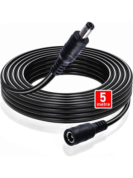 Ventus 12V 5A Adaptör + 5m Uzatma Kablosu Kayıt Cihazı , Kamera,  Monitör 220V/12V max 60W - Resim 3