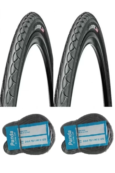 BİKE SKY Chaoyang 24 Jant 24x1.75 Bisiklet Dış Lastiği Yol Tipi H-460 X 2 Adet + Panda İç Lastik Seti ürün görseli 1