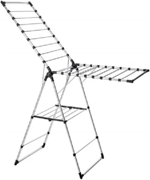 Çelik Ayna Alüminyum Paslanmaz Çamaşır Kurutmalığı Kurutmalık Gri Tek Ebat ürün görseli 1
